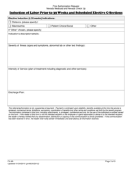 Form FA-8A Induction of Labor Prior to 39 Weeks and Scheduled Elective C-Sections - Nevada, Page 3