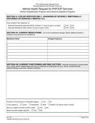 Form FA-11B Mental Health Request for Php/Iop Services (Partial Hospitalization Program and Intensive Outpatient Program) - Nevada, Page 2