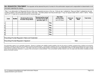Form FA-11D Substance Abuse/Behavioral Health Authorization Request - Nevada, Page 6