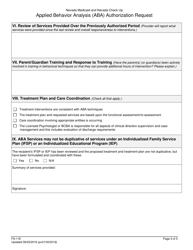Form FA-11E Applied Behavior Analysis (Aba) Authorization Request - Nevada, Page 3