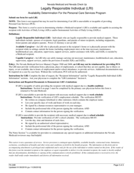 Form FA-24B Legally Responsible Individual (Lri) Availability Determination for the Personal Care Services Program - Nevada, Page 2