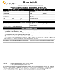 Document preview: Form FA-152 Epidiolex (Cannabidiol) Prior Authorization Request Form - Nevada
