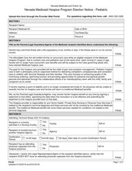 Document preview: Form FA-93 Nevada Medicaid Hospice Program Election Notice - Pediatric - Nevada