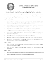 Document preview: Nevada Medicaid Hospital Presumptive Eligibility Provider Addendum - Nevada