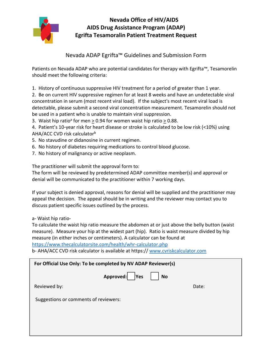 Egrifta Tesamoralin Patient Treatment Request - Nevada, Page 1