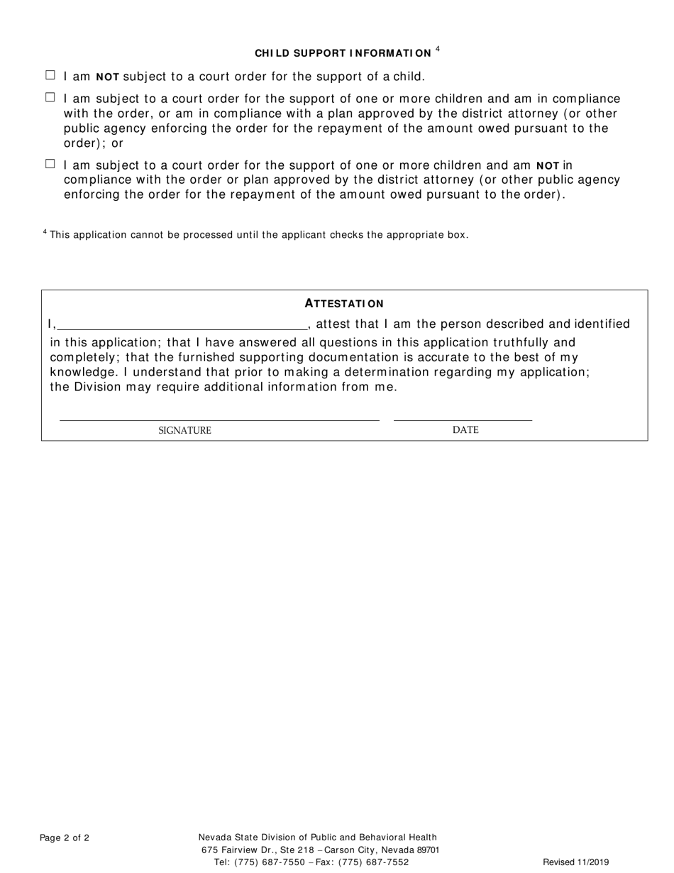 Radiation Control Program Rural Authorization Application - Nevada, Page 2