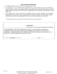 Radiation Control Program Limited License Application - Nevada, Page 2