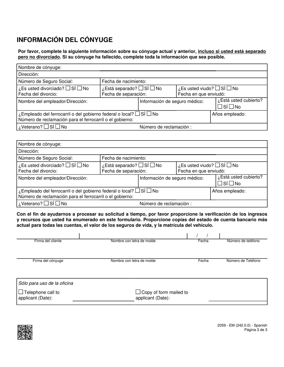Formulario 2059-EMS Maabd - Adenda - Nevada (Spanish), Page 3