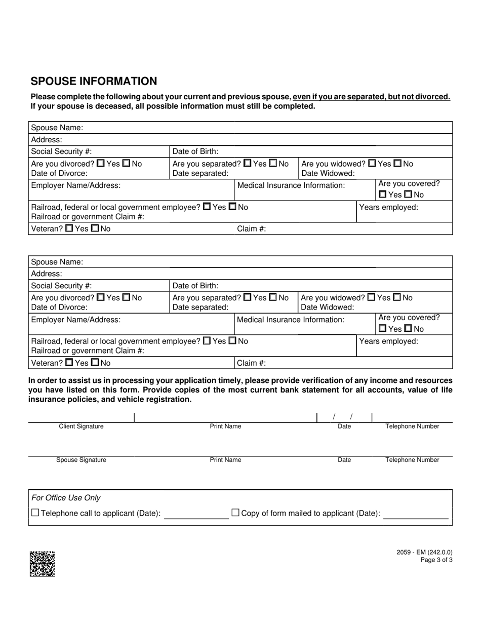 Form 2059 Em Fill Out Sign Online And Download Fillable Pdf Nevada Templateroller 8939