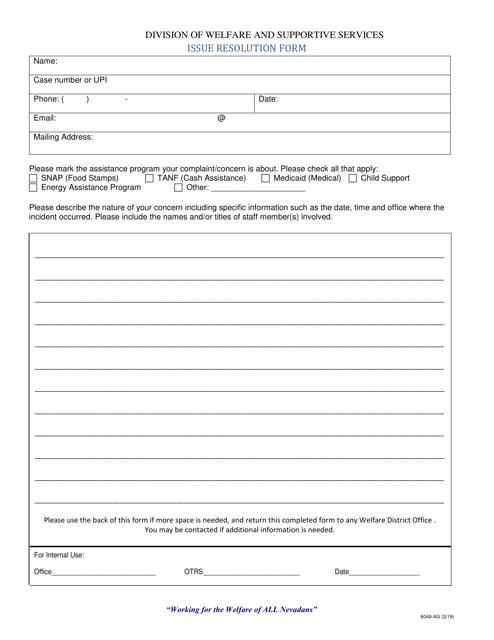 Form 6049-AG  Printable Pdf