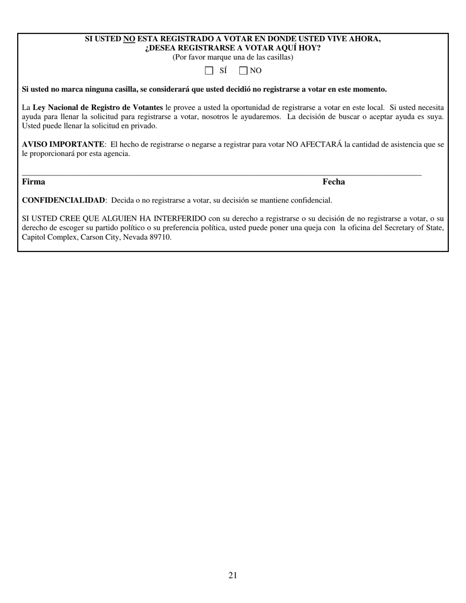 Formulario 2993-EGS Solicitud De Asistencia Publica - Nevada (Spanish), Page 21