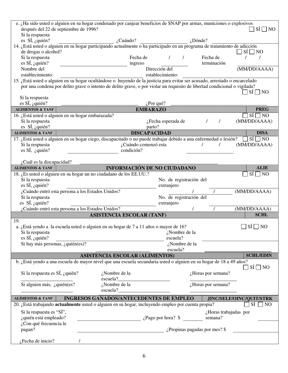 Formulario 2993-EGS Solicitud De Asistencia Publica - Nevada (Spanish), Page 6