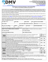 Form DMV204 Application for Driving Privilege or Id Card by Mail - Nevada