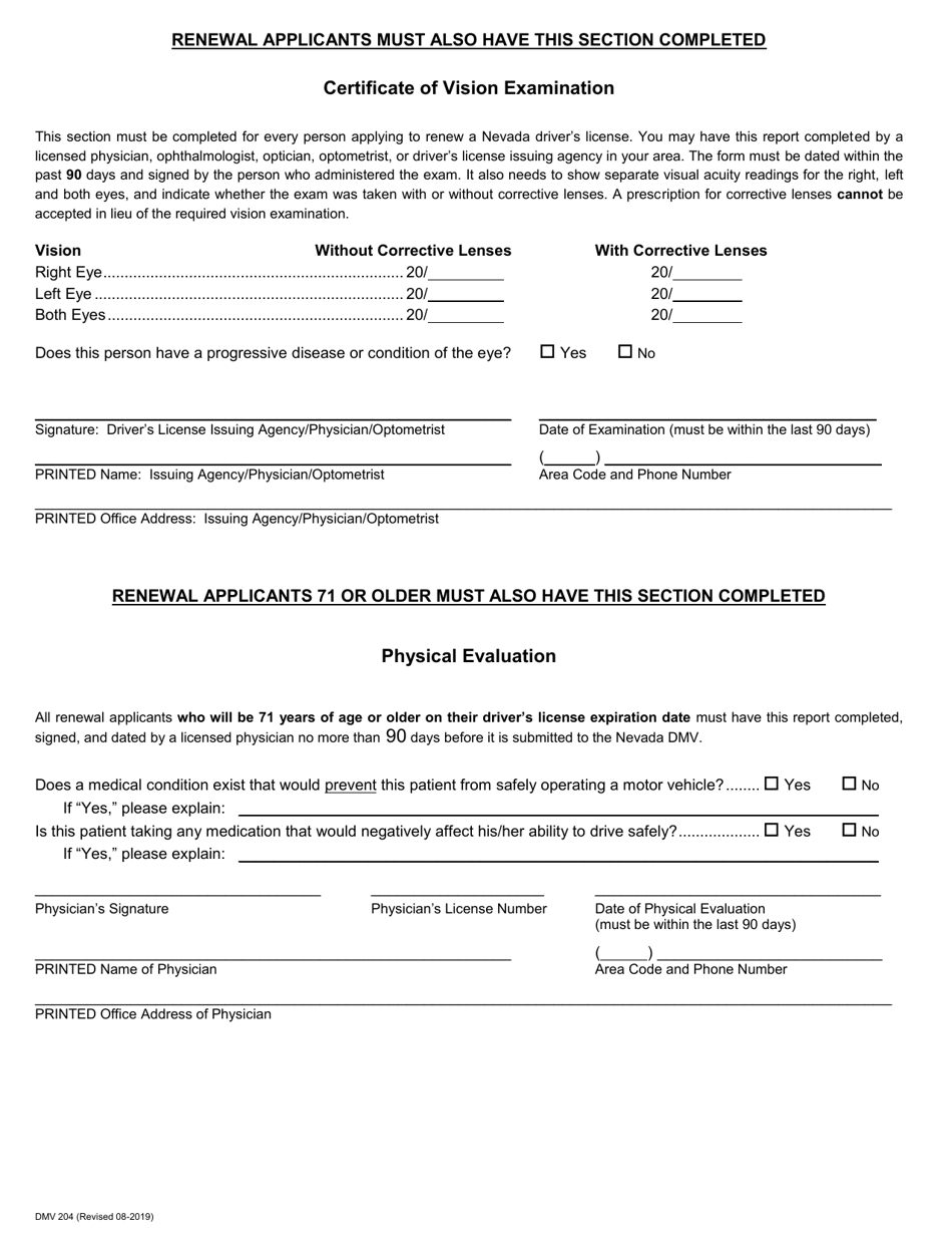 Form DMV204 Application for Driving Privilege or Id Card by Mail - Nevada, Page 3