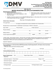 Form VP-30 &quot;Moped Registration Application/Inspection&quot; - Nevada