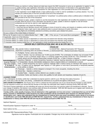 Form CDL-002 Application for Commercial Driving Privileges - Nevada, Page 2
