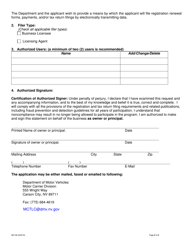 Form MC106 Motor Carrier Online User Access Request - Nevada, Page 2