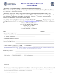 Form NPP JSF016 (B) Victim Location/Change of Address Form - Nevada