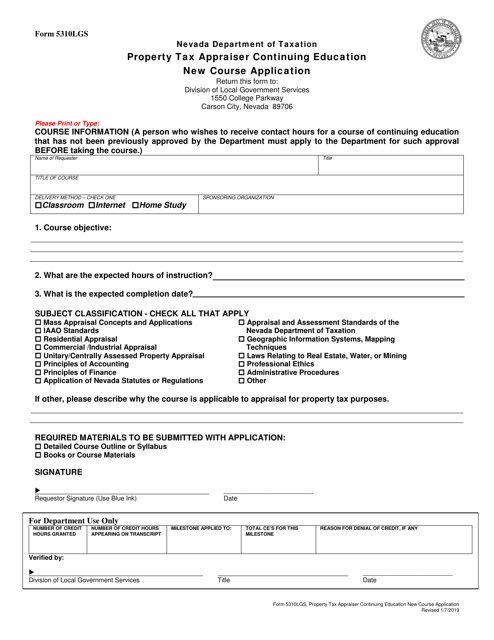 Form 5310LGS  Printable Pdf
