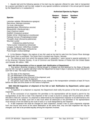 Instructions for Form SLAP22.87 Live Bait Dealer Permit Application - Nevada, Page 2