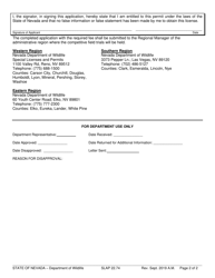 Competitive Field Trials Permit Application - Nevada, Page 2