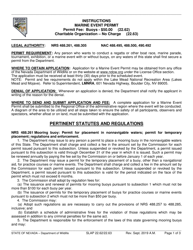 Document preview: Instructions for Marine Event Permit Application - Nevada