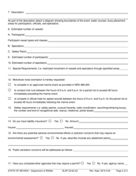 Marine Event Permit Application - Nevada, Page 2