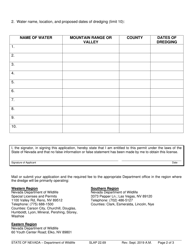 Dredging Permit Application - Nevada, Page 2