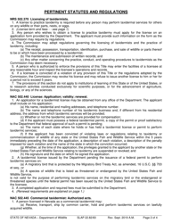 Instructions for Taxidermist License Application - Nevada, Page 2