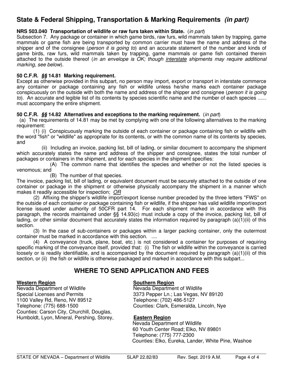 Instructions for Taxidermist License Application - Nevada, Page 4