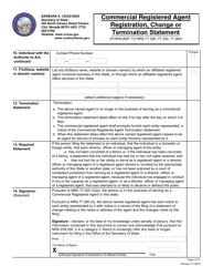 Commercial Registered Agent Registration, Change or Termination Statement - Nevada, Page 2