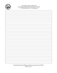 Retail Pharmacy Inspection Form - Nevada, Page 14
