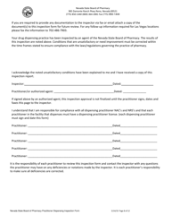 Practitioner Dispensing Inspection Form - Nevada, Page 8