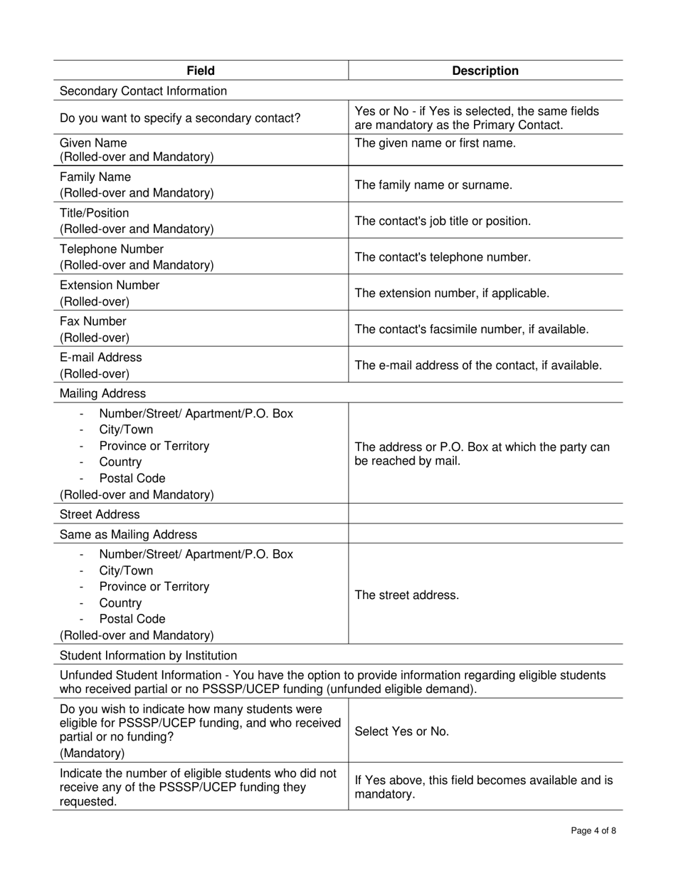 Instructions for Form DCI4016769 Annual Register of Post-secondary Education Students - Canada, Page 4