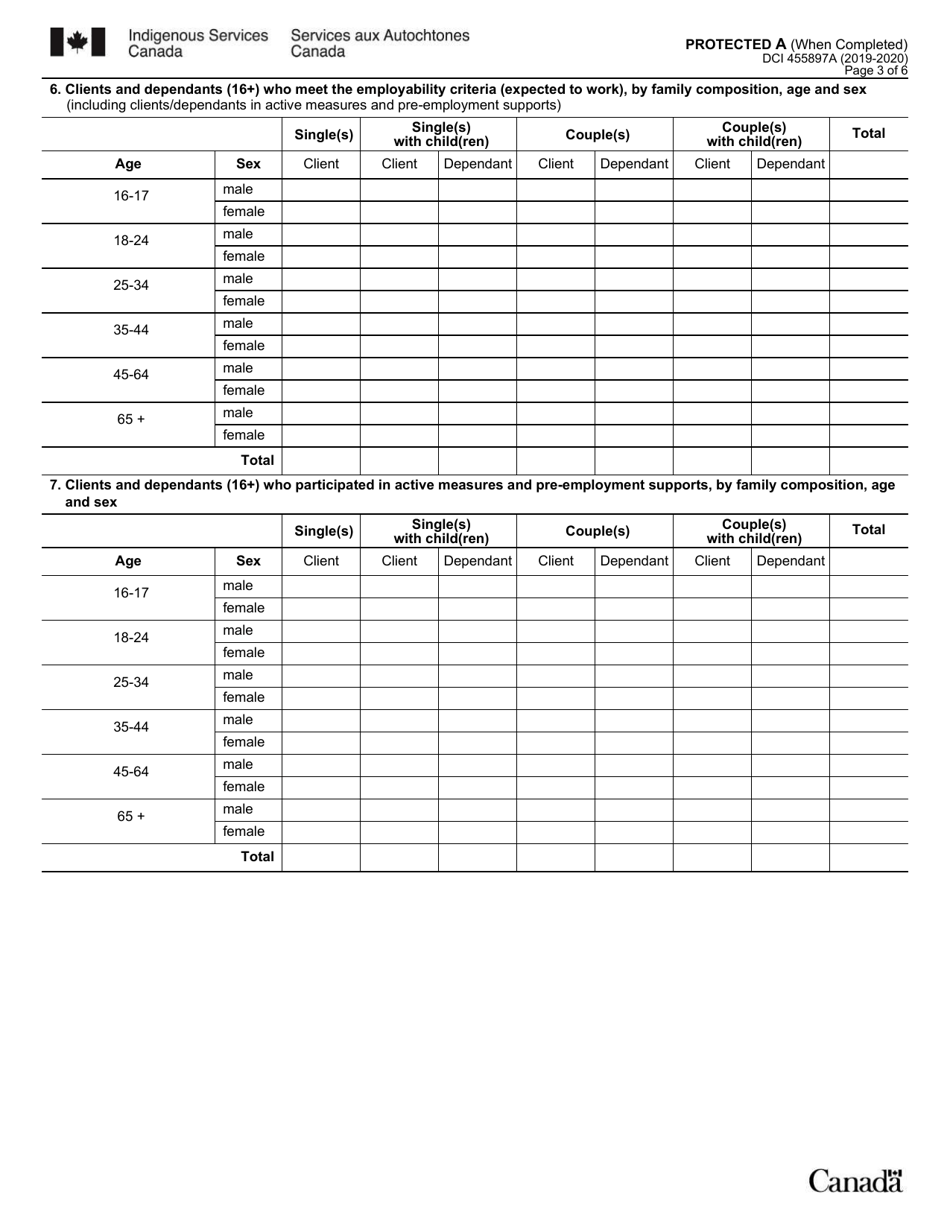 Form DCI455897A Income Assistance Report - Canada, Page 3