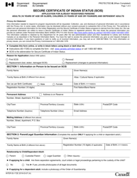 Form 83-172E Secure Certificate of Indian Status (Scis) Application for Already Registered Persons - Canada
