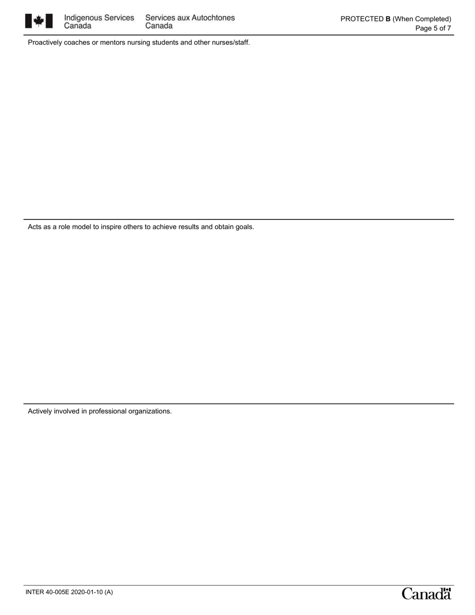 Form INTER40-005E Annual Excellence in Nursing Award Nomination - Canada, Page 5