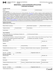 Form INTER20-553E Ministerial Loan Guarantee Application (Individual and Band) - Canada