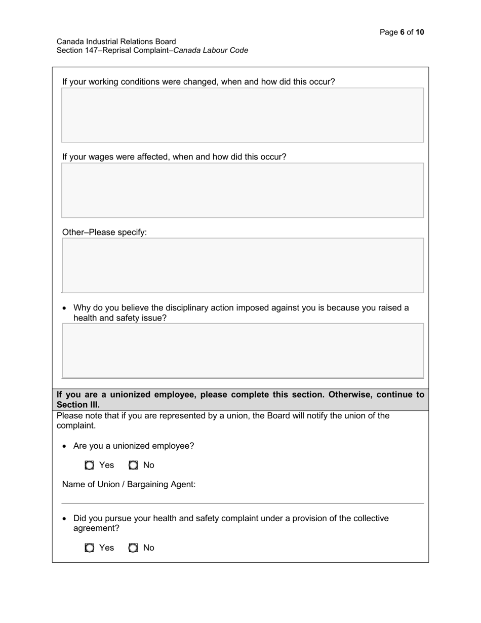 Reprisal Complaint - Canada, Page 6