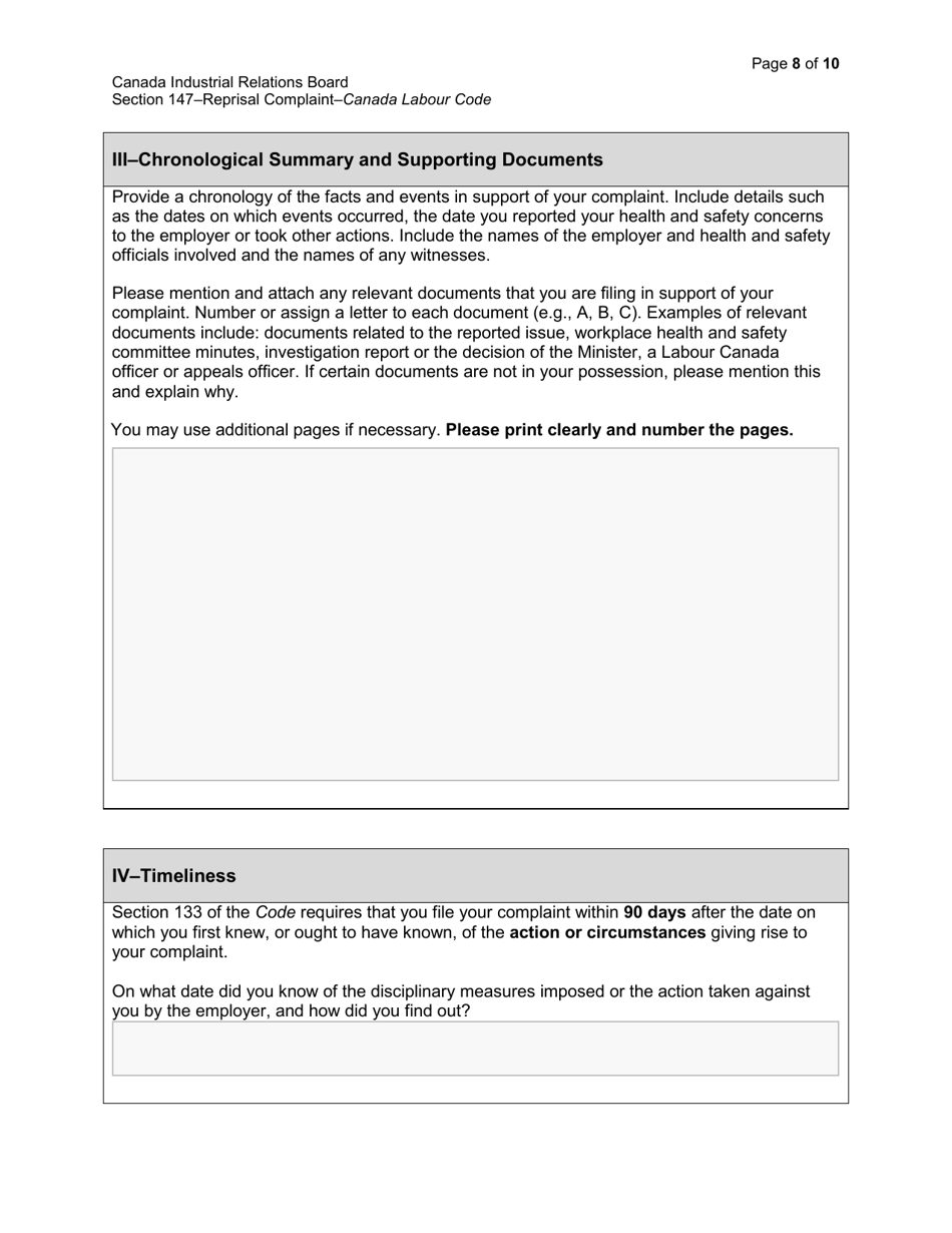 Reprisal Complaint - Canada, Page 8