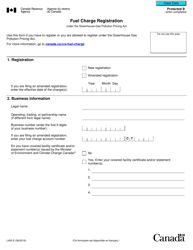 Document preview: Form L400 Fuel Charge Registration Under the Greenhouse Gas Pollution Pricing Act - Canada