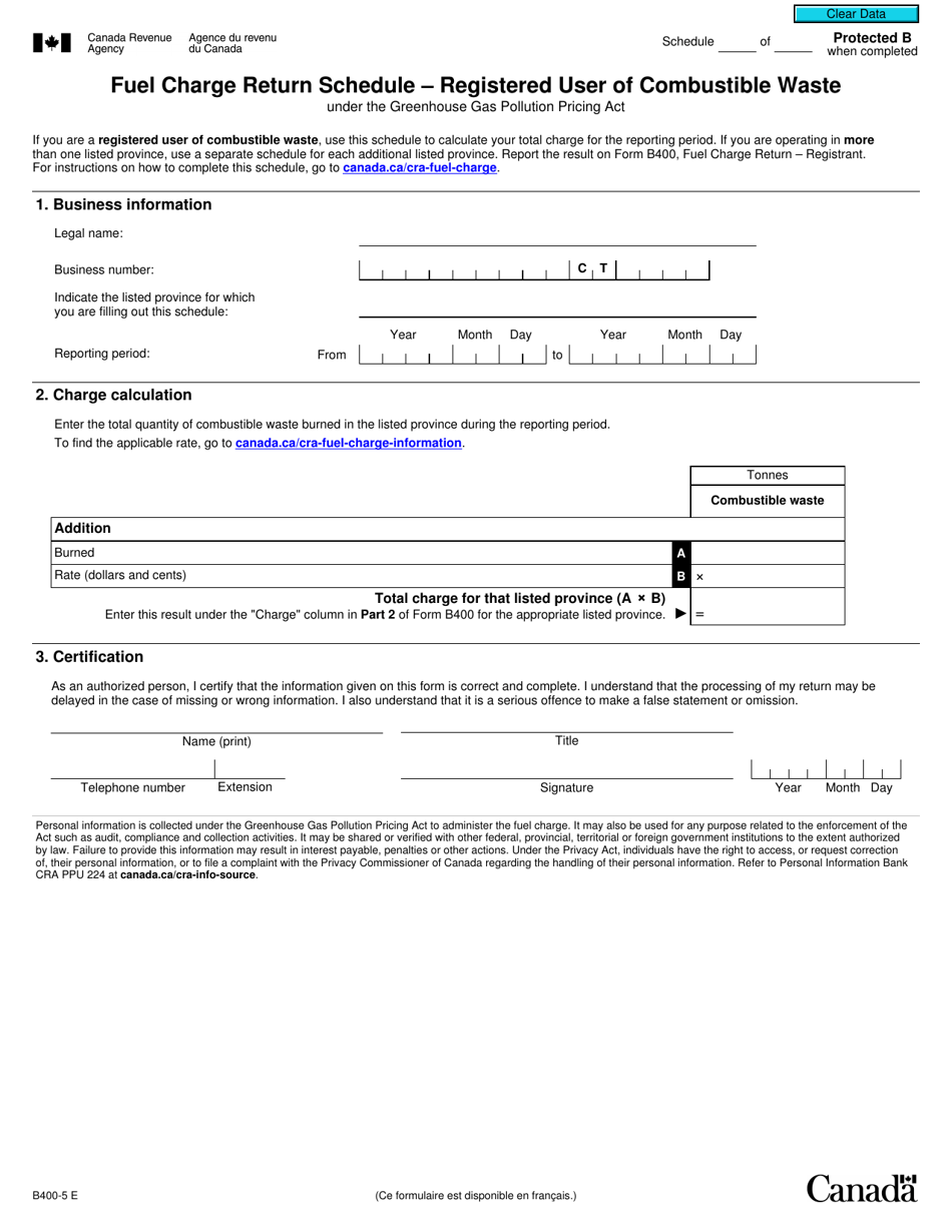 Form B4005 Fill Out, Sign Online and Download Fillable PDF, Canada