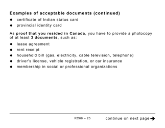 Form RC66 Canada Child Benefits Application Includes Federal, Provincial, and Territorial Programs - Large Print - Canada, Page 25