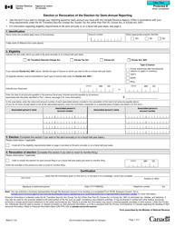 Document preview: Form B284 Election or Revocation of the Election for Semi-annual Reporting - Canada