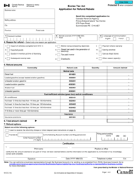 Form N15 Excise Tax Act - Application for Refund/Rebate - Canada