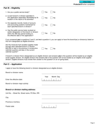 Form GST31 Application by a Public Service Body to Have Branches or Divisions Designated as Eligible Small Supplier Divisions - Canada, Page 2