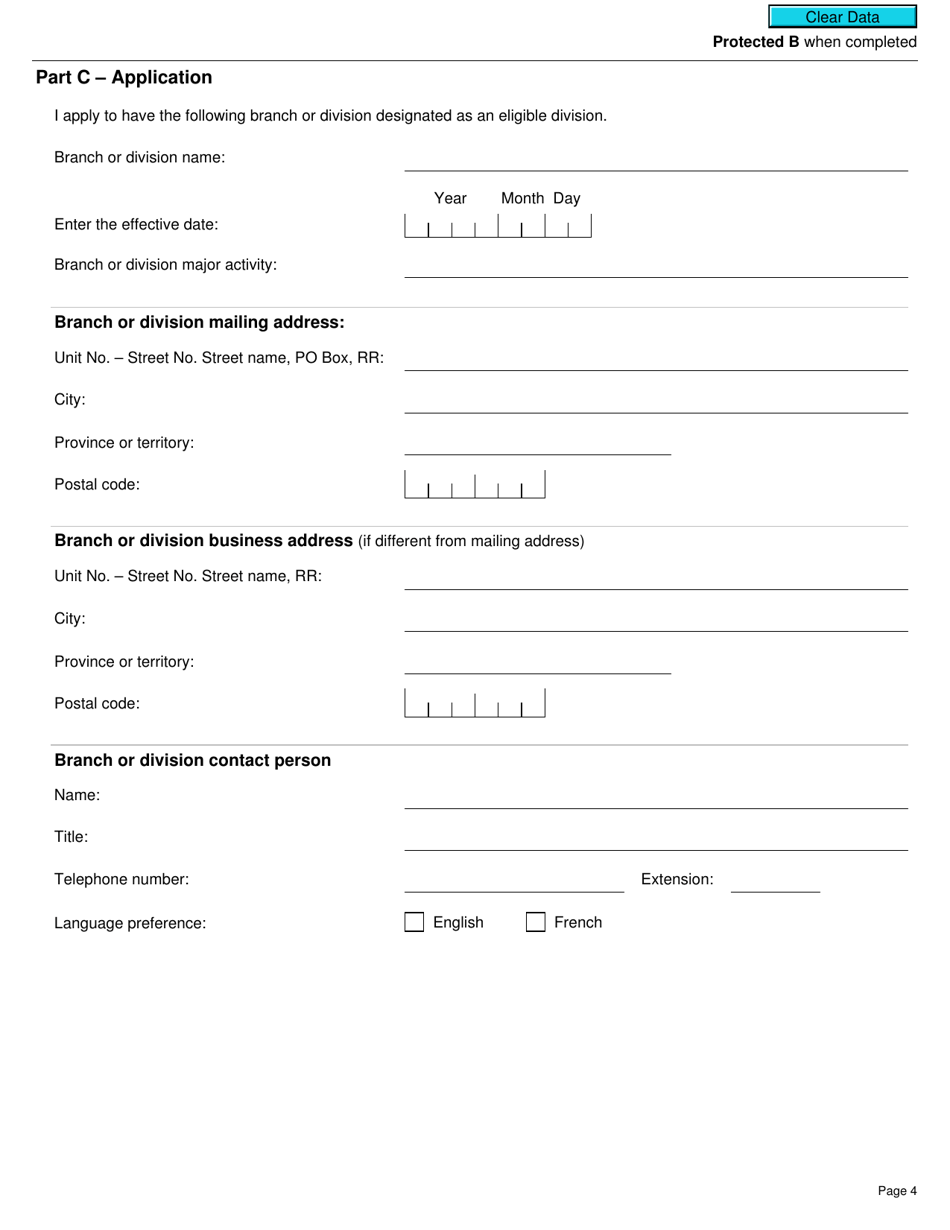 Form GST31 Application by a Public Service Body to Have Branches or Divisions Designated as Eligible Small Supplier Divisions - Canada, Page 4