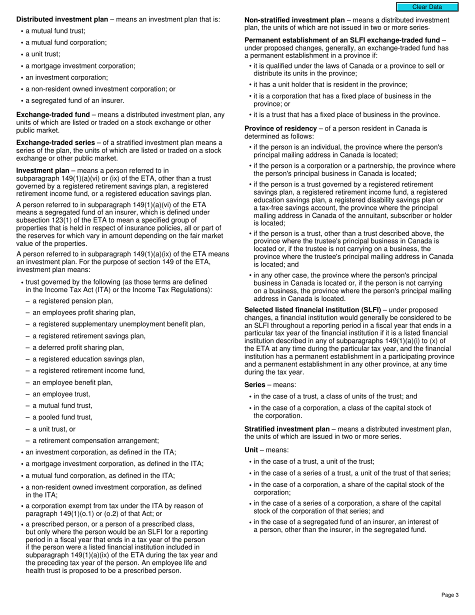 Form RC4611 Particular Methods to Determine Its Provincial Attribution Percentages - Canada, Page 3