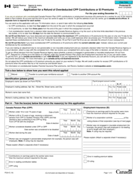 Form PD24 Application for a Refund of Overdeducted Cpp Contributions or Ei Premiums - Canada