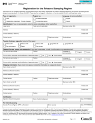 Form RC616 Registration for the Tobacco Stamping Regime - Canada